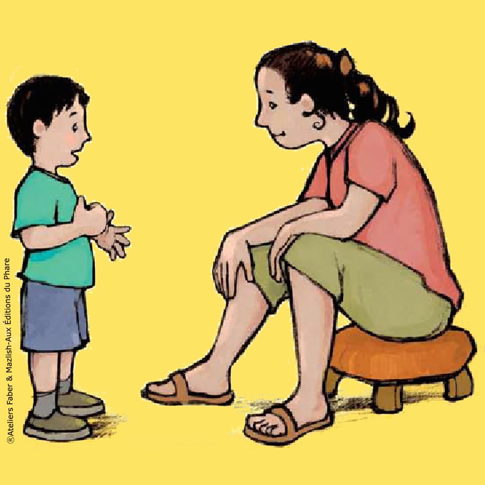dessin illustrant la communication d'une mère et de son enfant